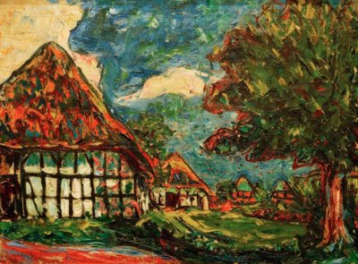 Fehmarn-huizen door Ernst Ludwig Kirchner